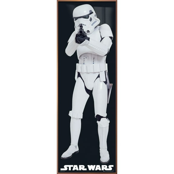 Star Wars - Framed Door Movie Poster (Stormtrooper / Pointing Gun) (Size: 22" X 63") (Shiny Copper Aluminum Frame)