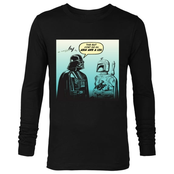 Star Wars Funny Darth Vader and Boba Fett Comic - Long Sleeve T-Shirt for Men -Customized-Black