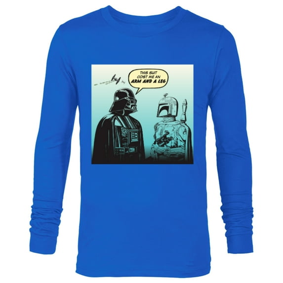 Star Wars Funny Darth Vader and Boba Fett Comic - Long Sleeve T-Shirt for Men -Customized-Royal