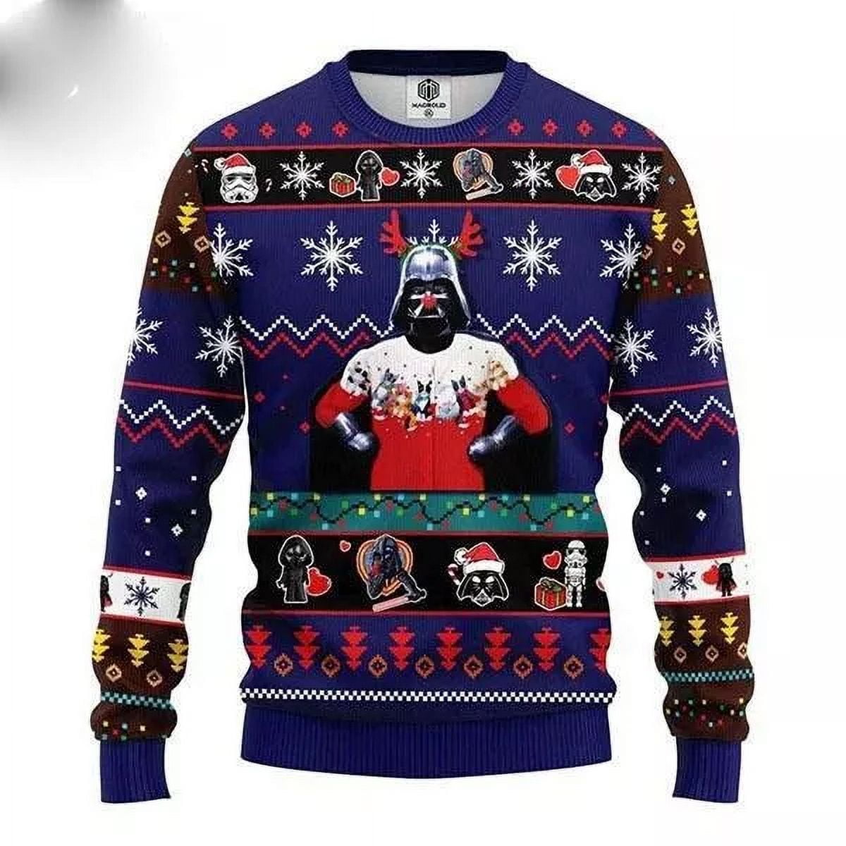 Star Wars Funny Reindeer Darth Vader Xmas Gifts 2024 Ugly Christmas