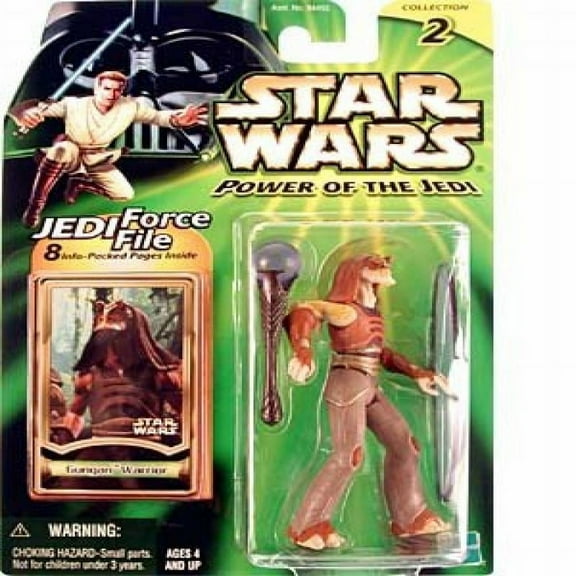Star Wars GUNGAN Warrior Power of The Jedi Action Figure & Jedi Force File
