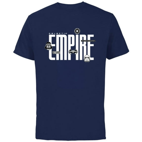 Star Wars Galactic Empire Darth Vader Stormtrooper Dark Side - Short Sleeve Cotton T-Shirt for Adults - Customized-Navy