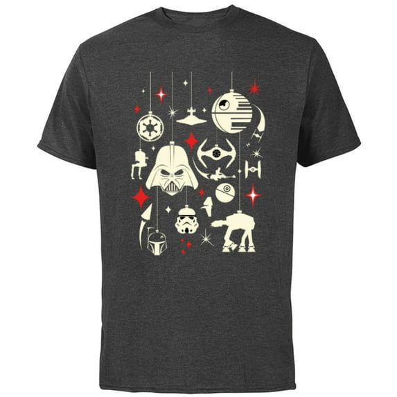 Star Wars Galactic Empire Ornaments Holiday - Short Sleeve Cotton T-Shirt for Adults- Customized-Charcoal