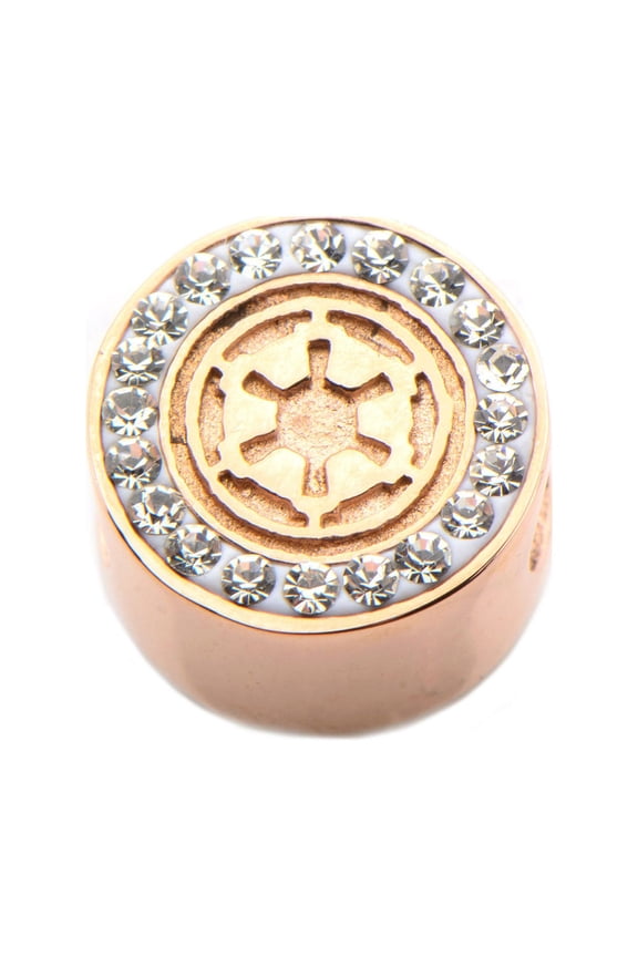 Star Wars Galactic Empire Symbol Rose Gold PVD Plated Stainless Steel Bead Charm