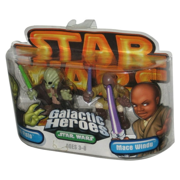 Star Wars Galactic Heroes (2005) Mace Windu & Kit Fisto Figure Set