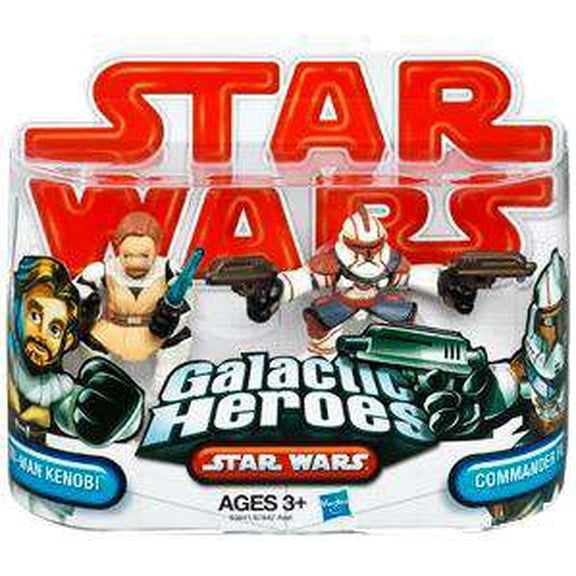 Star Wars Galactic Heroes 2009 Obi-Wan Kenobi & Commander Fil Mini Figure 2-Pack