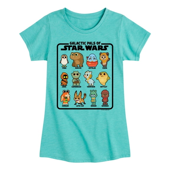 Star Wars - Galactic Pals Of - Toddler And Youth Girls Fitted Short Sleeve Tee