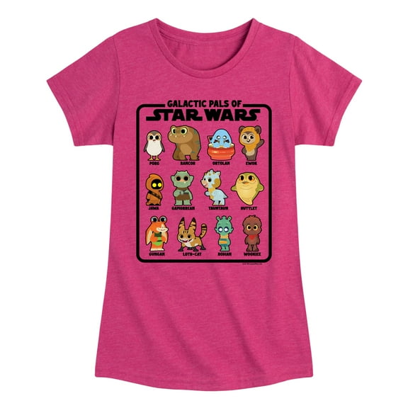 Star Wars - Galactic Pals Of - Toddler And Youth Girls Fitted Short Sleeve Tee