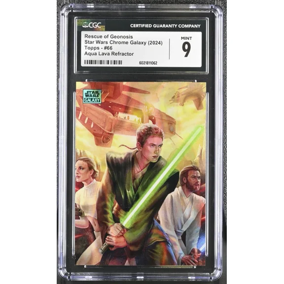 Topps Star Wars Galaxy Rescue of Geonosis Aqua Lava Refractor CGC 9 #114/175