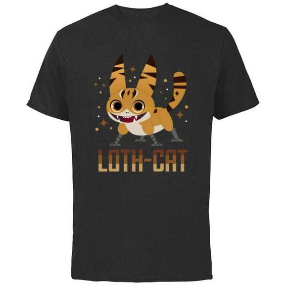 Star Wars Galaxy of Creatures Galactic Pals Happy Loth-Cat - Short Sleeve Cotton T-Shirt for Adults - Customized-Black