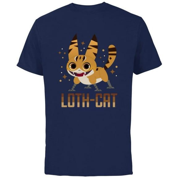 Star Wars Galaxy of Creatures Galactic Pals Happy Loth-Cat - Short Sleeve Cotton T-Shirt for Adults - Customized-Navy