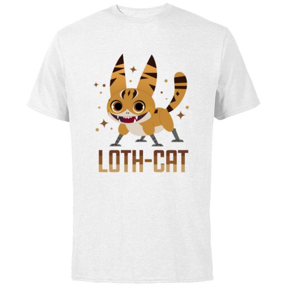 Star Wars Galaxy of Creatures Galactic Pals Happy Loth-Cat - Short Sleeve Cotton T-Shirt for Adults - Customized-White