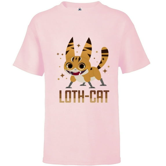 Star Wars Galaxy of Creatures Galactic Pals Happy Loth-Cat - Short Sleeve T-Shirt for Kids - Customized-Soft Pink
