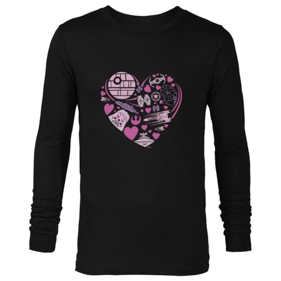 Star Wars Galaxy of Love Pink Heart Valentine’s Day - Long Sleeve T-Shirt for Men - Customized-Black