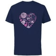 thumbnail image 1 of Star Wars Galaxy of Love Pink Heart Valentine’s Day - Short Sleeve Cotton T-Shirt for Adults - Customized-Navy, 1 of 5