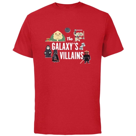 Star Wars Galaxy’s Villains Darth Vader Maul Emperor Jabba - Short Sleeve Cotton T-Shirt for Adults - Customized-Red