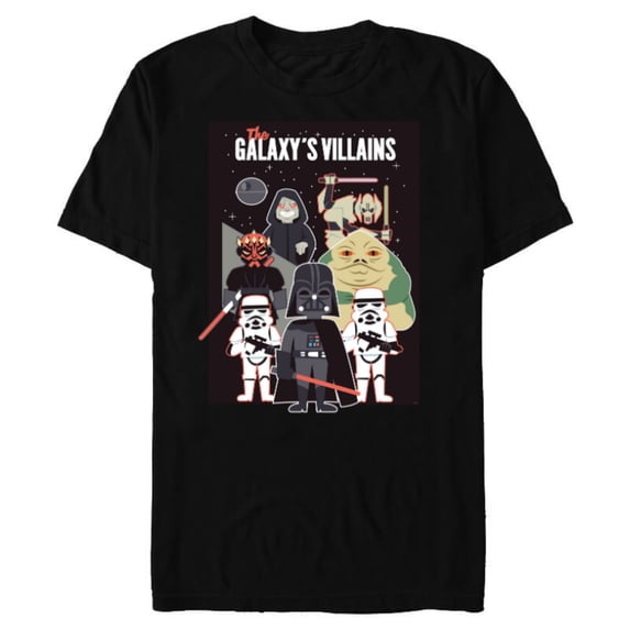 Star Wars Galaxy’s Villains Darth Vader Maul Grievous Jabba - Short Sleeve Blended T-Shirt for Adults - Customized-Black