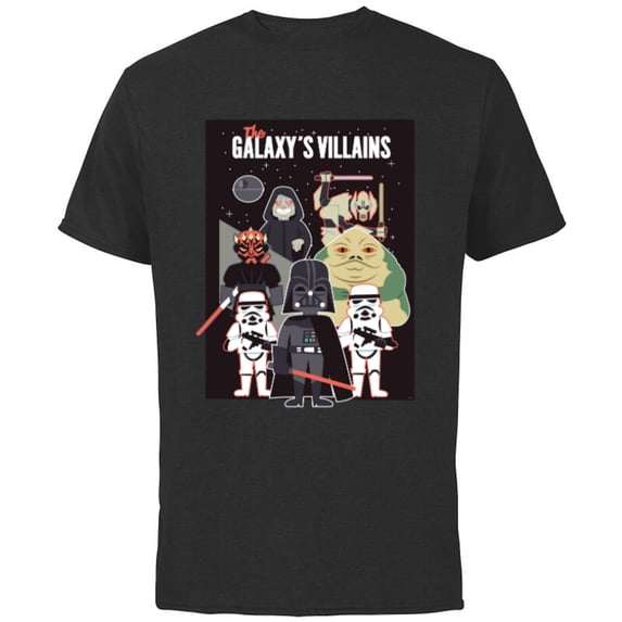 Star Wars Galaxy’s Villains Darth Vader Maul Grievous Jabba - Short Sleeve Cotton T-Shirt for Adults - Customized-Black