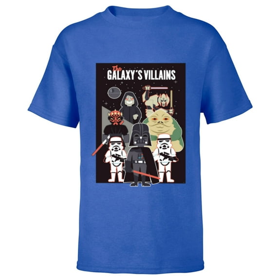 Star Wars Galaxy’s Villains Darth Vader Maul Grievous Jabba - Short Sleeve T-Shirt for Kids - Customized-Royal