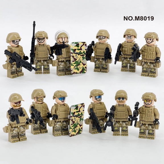 Army Sand Camo Special Forces Custom 12 Minifigures + Accessories Set Army Sand Camo Special Forces Custom 12 Minifigures + Accessories Set Army Sand Camo Special Forces Custom 12 Minifigures + Acce