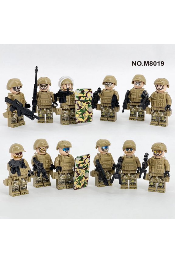 Army Sand Camo Special Forces Custom 12 Minifigures + Accessories Set Army Sand Camo Special Forces Custom 12 Minifigures + Accessories Set Army Sand Camo Special Forces Custom 12 Minifigures + Acce