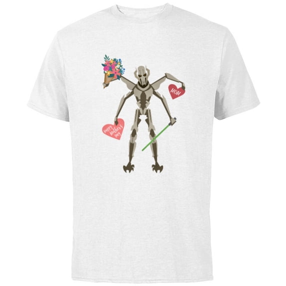 Star Wars General Grievous Mother's Day - Short Sleeve Cotton T-Shirt for Adults - Customized-White