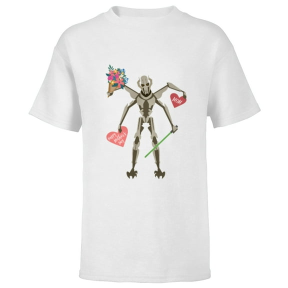 Star Wars General Grievous Mother's Day - Short Sleeve T-Shirt for Kids - Customized-White