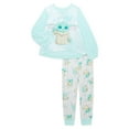 thumbnail image 1 of Star Wars Girls 4-12 & plus Baby Yoda/Super Soft/Long Sleeve/Polyester 2-piece Pajama Set, Blue, 1 of 4