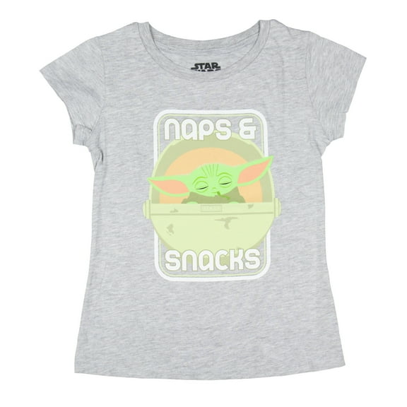 Star Wars Girls' Baby Grogu Naps & Snacks Short Sleeve Graphic Print Kids T-Shirt