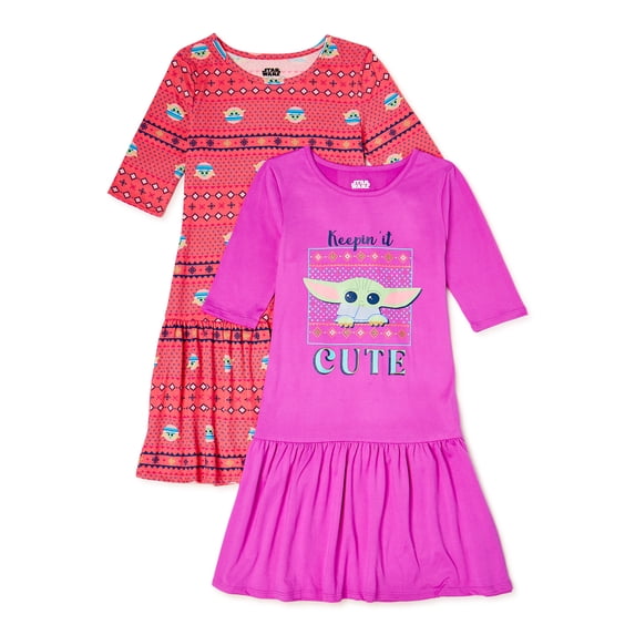 Star Wars Girls Short Sleeve Playdress, 2-Pack, Sizes 4-12