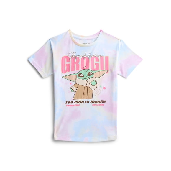 Star Wars Girls Grogu Too Cute Graphic Tee with Short Sleeves, Sizes 4-16
