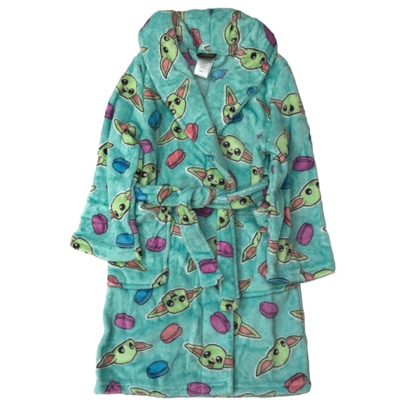 Star Wars Girls Soft Blue Baby Yoda Mandalorian Robe House Coat Pajama 6