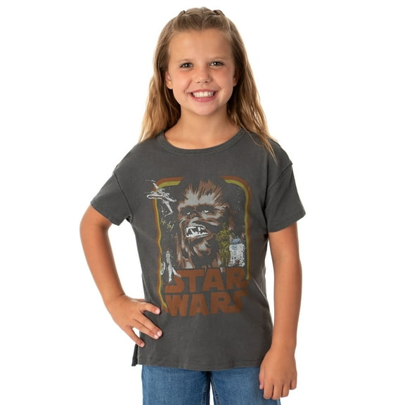Star Wars Girls' Vintage Chewbacca Retro Characters Design Kids Youth Graphic T-Shirt
