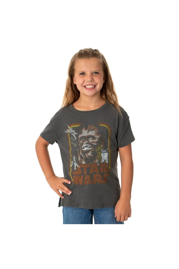Star Wars Girls' Vintage Chewbacca Retro Characters Design Kids Youth Graphic T-Shirt