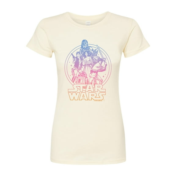 Star Wars - Luke, Leia, & Han Solo Gradient - Juniors Fitted Tee