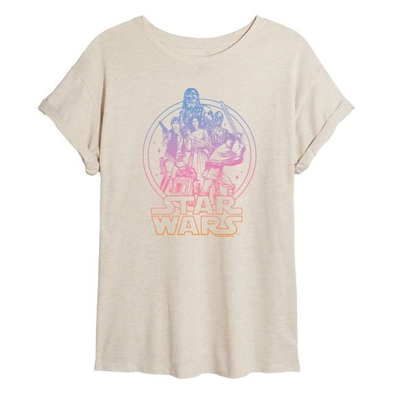 Star Wars - Luke, Leia, & Han Solo Gradient - Women's Oversized Tee