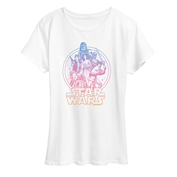 Star Wars - Luke, Leia, & Han Solo Gradient - Women's Short Sleeve Classic Fit Tee