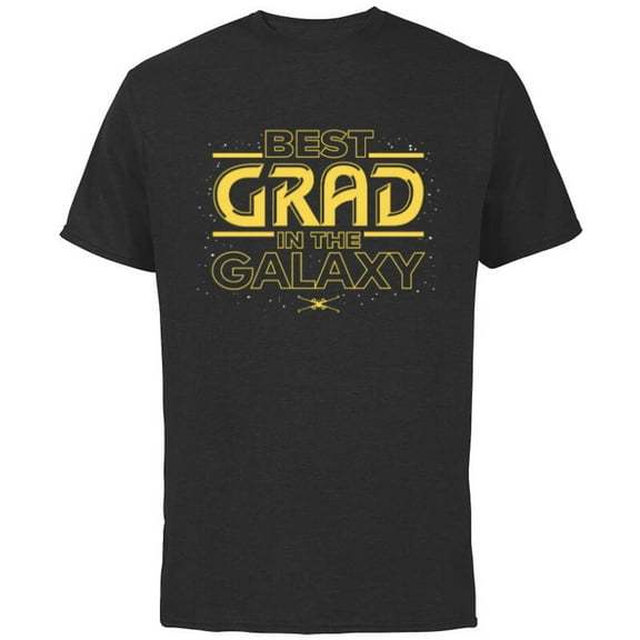 Star Wars Graduation Best Grad in the Galaxy New Graduate- Short Sleeve Cotton T-Shirt for Adults - Customized-Black