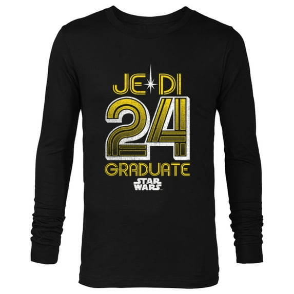 Star Wars Graduation Jedi Graduate 24 New Grad Class of 2024 - Long Sleeve T-Shirt for Men - Customized-Black