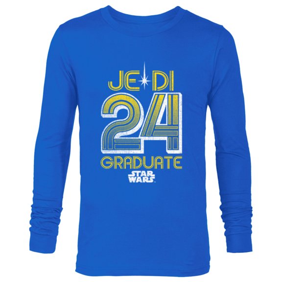 Star Wars Graduation Jedi Graduate 24 New Grad Class of 2024 - Long Sleeve T-Shirt for Men - Customized-Navy