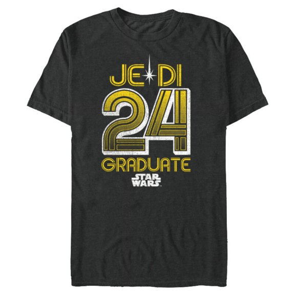Star Wars Graduation Jedi Graduate 24 New Grad Class of 2024 - Short Sleeve Blended T-Shirt for Adults - Customized-Dark Heather