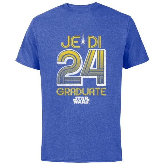 Star Wars Graduation Jedi Graduate 24 New Grad Class of 2024 - Short Sleeve Cotton T-Shirt for Adults - Customized-Royal Heather