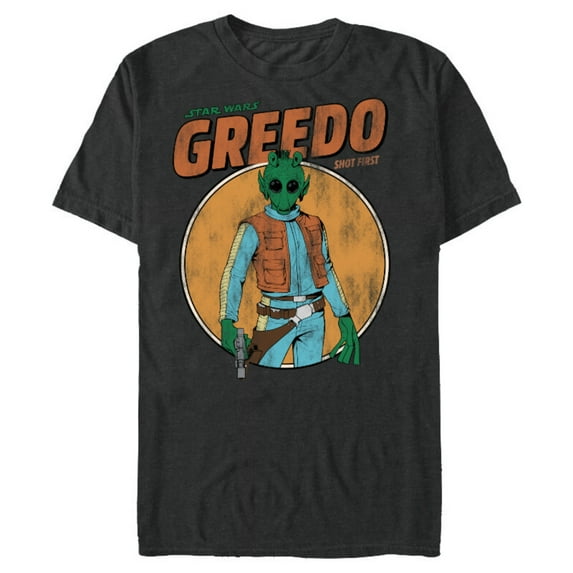 Star Wars Greedo Shot First Retro - Short Sleeve Blended T-Shirt for Adults - Customized-Dark Heather