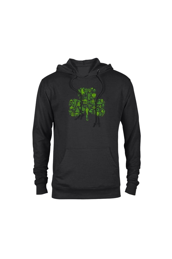 Green Shamrock St. Patrick’s Day - Pullover Hoodie for Adults - Customized-Black