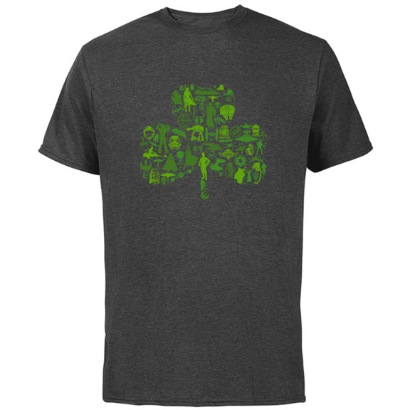 Star Wars Green Shamrock St. Patrick’s Day - Short Sleeve Cotton T-Shirt for Adults - Customized-Charcoal