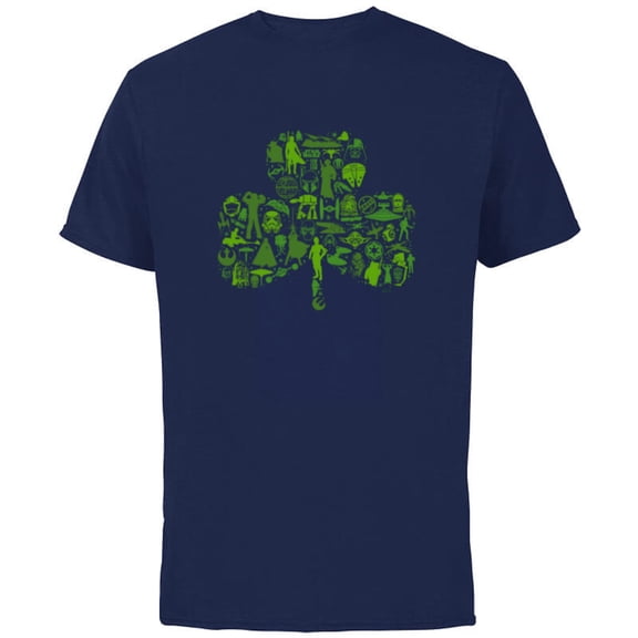 Star Wars Green Shamrock St. Patrick’s Day - Short Sleeve Cotton T-Shirt for Adults - Customized-Navy