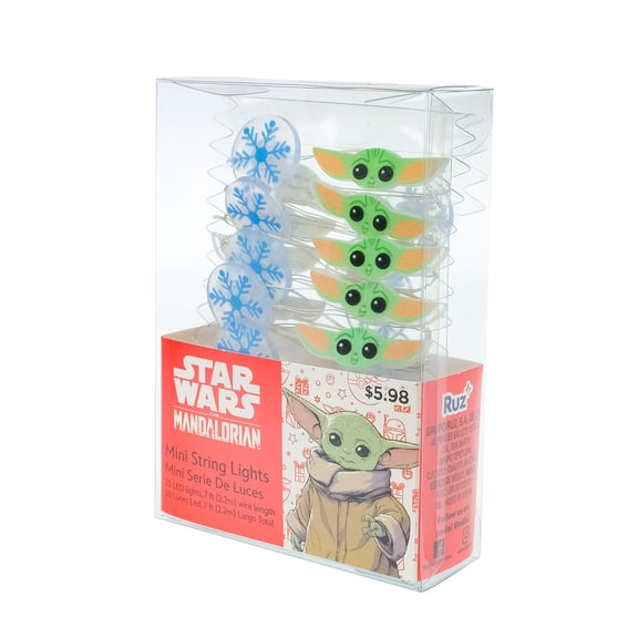 Star Wars, Grogu 20 Count Mini LED Light String, Battery Operated, 7 feet Long, Holiday Decoration