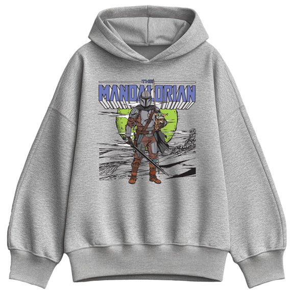 Star Wars - Grogu And Mandalorian - Women's Oversized Fleece Hoodie Sweatshirt
