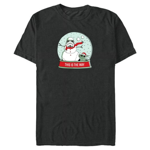 Star Wars Grogu Christmas Stormtrooper Snowman Snow Globe - Short Sleeve Blended T-Shirt for Adults - Customized-Dark Heather