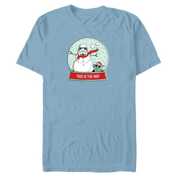 Star Wars Grogu Christmas Stormtrooper Snowman Snow Globe - Short Sleeve Blended T-Shirt for Adults - Customized-Ocean Blue